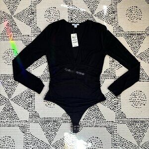 BAR III Women's Deep V-Neck Thong-Back Bodysuit